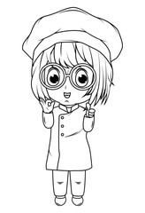 coloring little chef cartoon