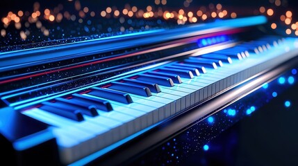 State-of-the-Art Digital Piano with Augmented Reality Features in Modern Music Studio