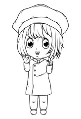 coloring little chef cartoon