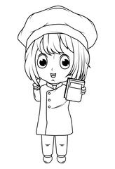 coloring little chef cartoon