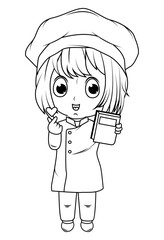 coloring little chef cartoon