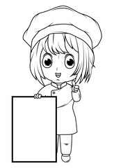 coloring little chef cartoon