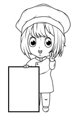 coloring little chef cartoon