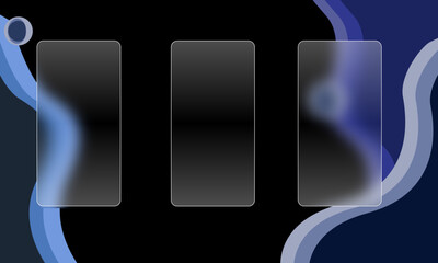 Dynamic waves abstract fluidity Glassmorphism Style
