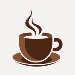 Obraz premium Steaming hot coffee cup illustration