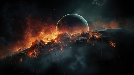 realistic planetary background outer space galaxy sky nebula imagine stars moonlight fantasy astronomy lanscape