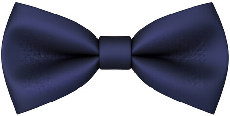 Elegant navy bow tie perfect for formal events, parties, or a touch of sophistication in fashion styling and accessories. cut out, PNG, isolated on transparent background.