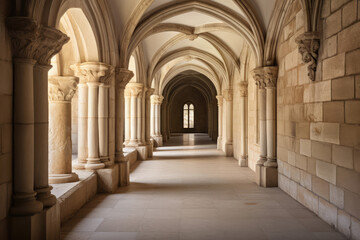Timeless Elegance of Gothic Arch Cloister Hallway