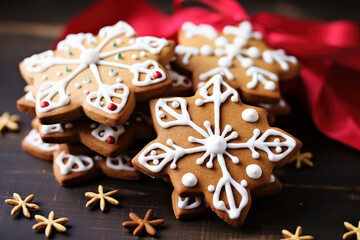 Festive Hand-Decorated Christmas Gingerbread Cookies