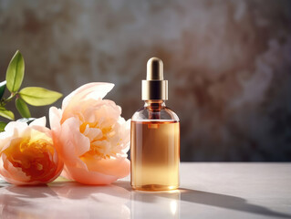 Naklejka premium Radiant Peony Essence Natural Beauty Oil