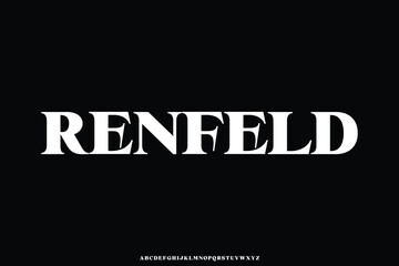 Strong bold serif alphabet display font vector illustration