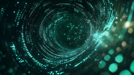 Obraz premium Virtual tunnel with flowing data
