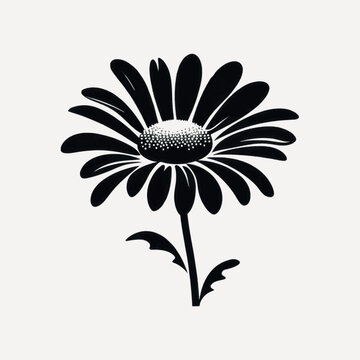 black daisy flower on white background clip art preview