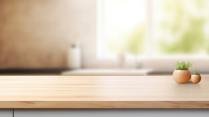 Serene Kitchen Counter in Morning Light