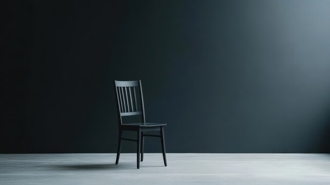 A chair sits in the middle of a dark, cold room, the absence of everything else giving way to a profound sadness