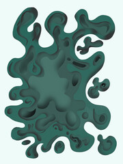 Beutiful free form painting in paper cut style. Deep hole concept.