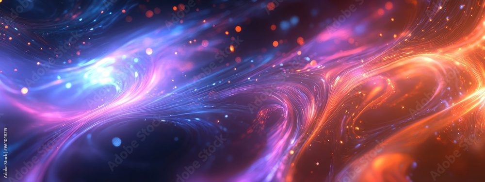 Leinwandbilder abstract fractal lights effect in the background rendered in 3d cartoon style
