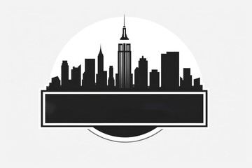Fototapeta premium Modern Urban Skyline Silhouette Illustration