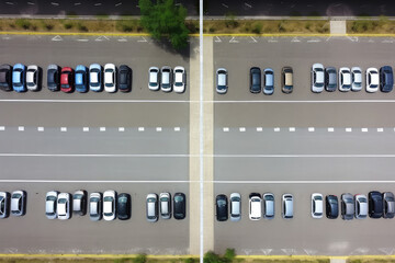 Organized Parking Lot from Above