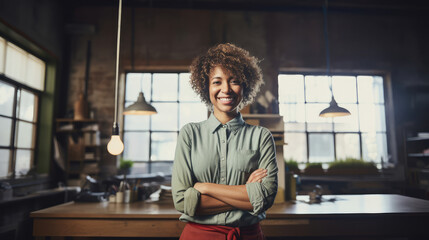 Fototapeta premium Confident Small Business Owner in Creative Space