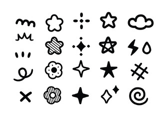 Collection Cartoon Elements Images, Kawaii Style Cartoon