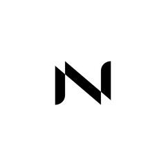 Modern Minimalist Black and White N Logo Design