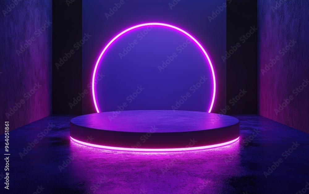 Aufkleber Elegant shiny podium in a minimalistic style for mockup presentation featuring ample copy space 3D rendered abstract background design