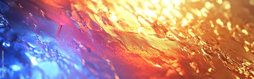 Poster Gold foil backdrop featuring light reflections Textured golden surface 3D rendering Luxurious shiny gold texture with metallic gradients