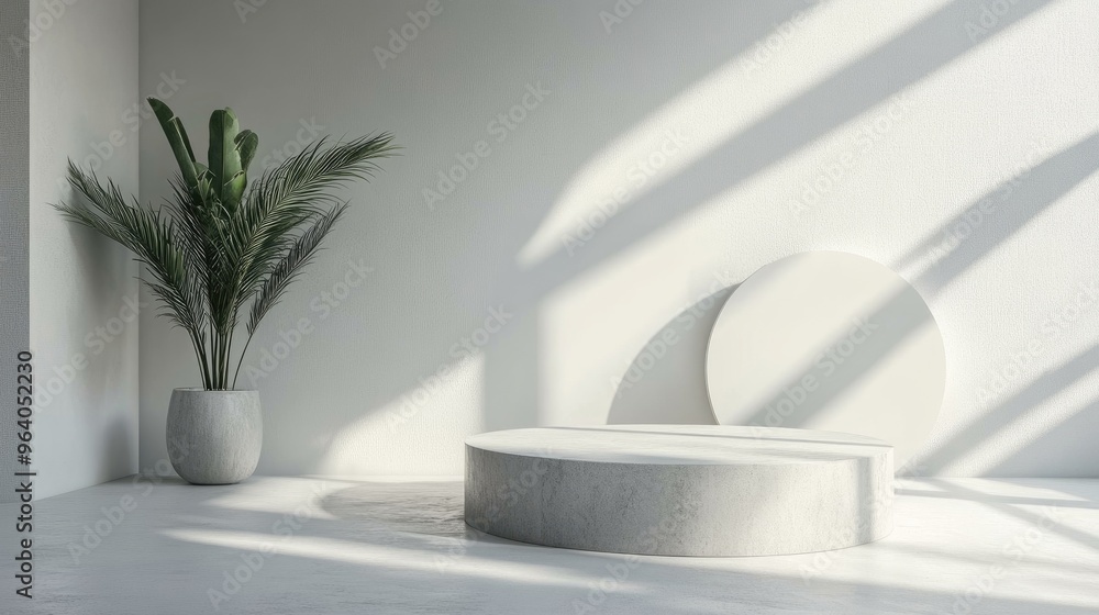 Poster Minimalist display featuring ample negative space for contemporary product presentation 3D rendering