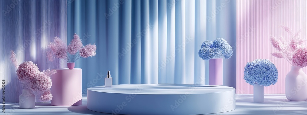 Leinwandbilder abstract 3d illustration of a studio display scene featuring a render platform geometric podium for 