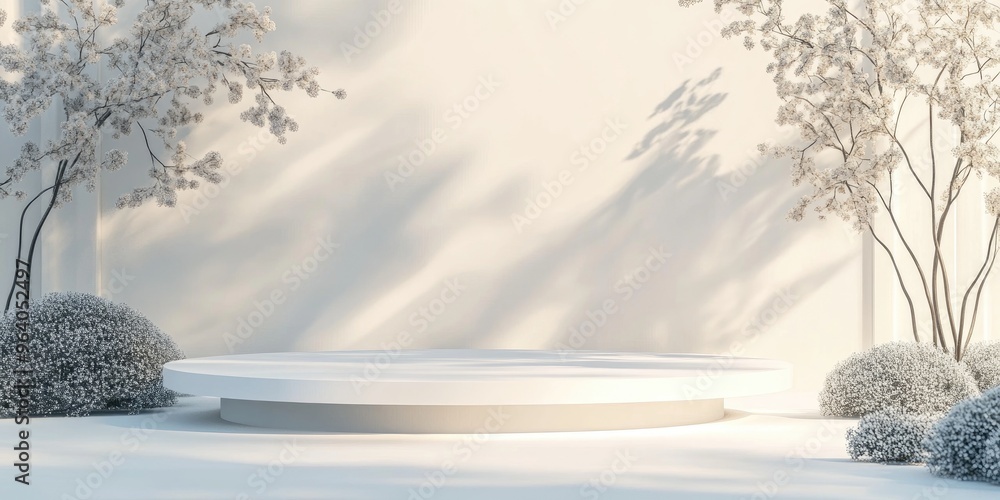 Aufkleber abstract display podium for products on a white background 3d render