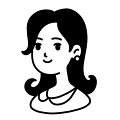 Woman head avatar outline icon