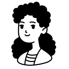 Woman head avatar outline icon