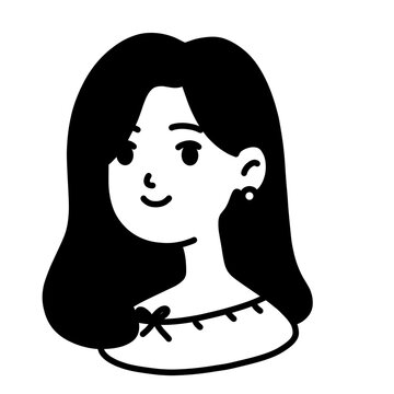 recommend clip art: Woman head avatar outline icon