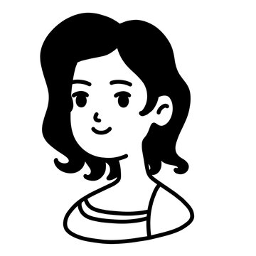 recommend clip art: Woman head avatar outline icon