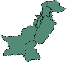 Detailed Pakistan Map Vector illustration. EPS .10