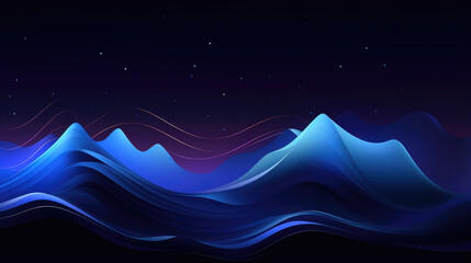 Abstract Digital Waves on a Mystical Dark Background