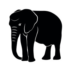 set of elephants silhouettes. Animal Elephant Silhouettes vector illustration