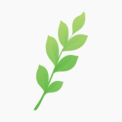 Fototapeta premium Simple green leaf illustration