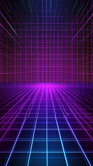 Fototapeta premium Futuristic tech space with glowing lines
