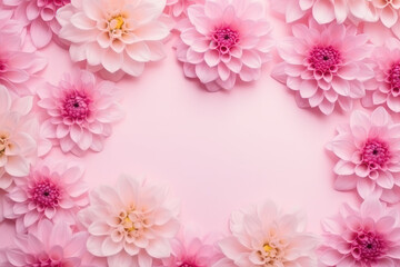 Elegant Pink Dahlia Flowers on Soft Pastel Background