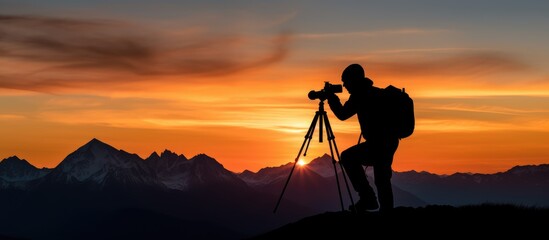 Photographer Captures Sunset in Mountainous Landscape