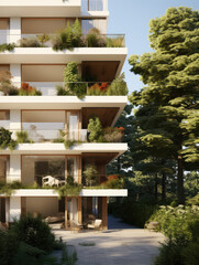 Modern Luxury Apartments Surrounded by Lush Greenery
