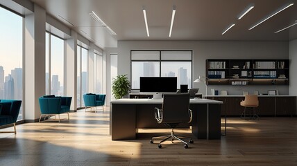 3D modern office interior render