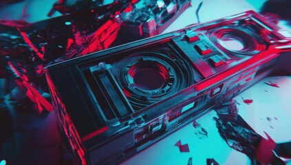 VHS glitch, digital noise, static VHS film artifacts