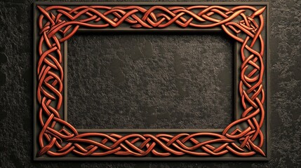 Celtic ornamental picture frame 3D illustration