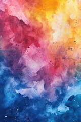 Obraz premium Abstract watercolor backdrop featuring vibrant cosmic hues