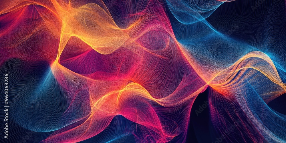 Poster abstract lines and threads suitable for card designs artistic projects business applications templat