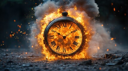 Time crisis concept with dramatic clock imagery and urgent pressure.