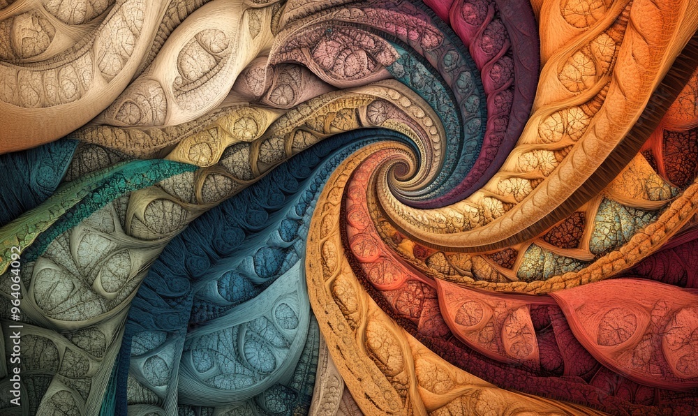 Poster Beautiful abstract fractal background resembling a carpet design